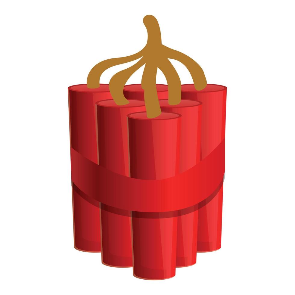 icône de dynamite rouge, style cartoon vecteur