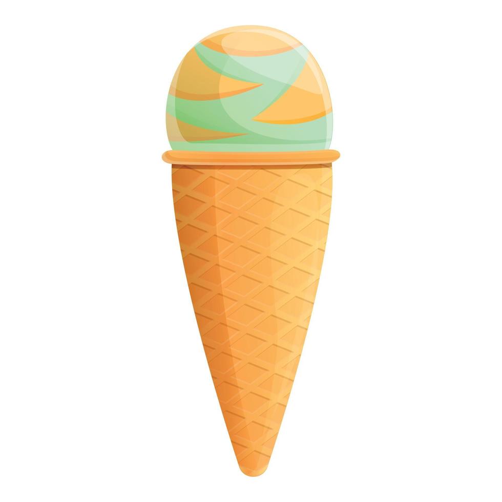 icône de crème glacée à la menthe, style cartoon vecteur