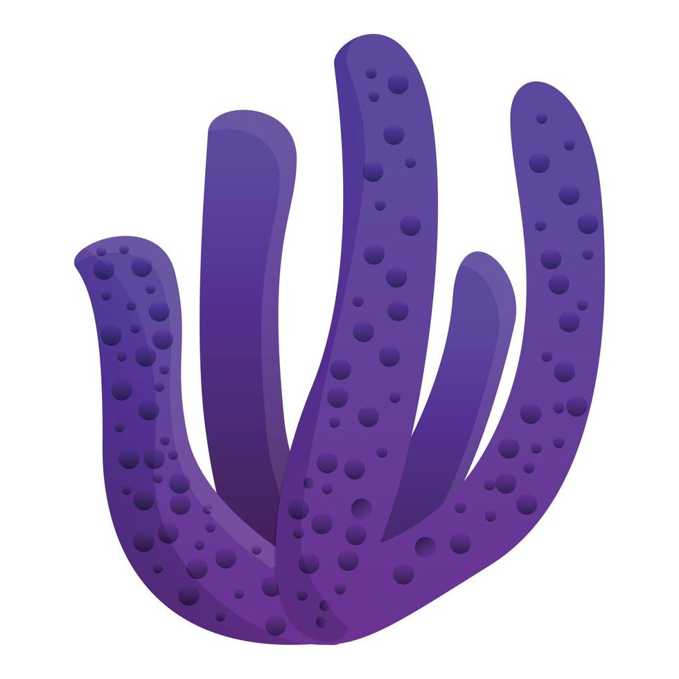icône de corail de mer violette, style cartoon vecteur