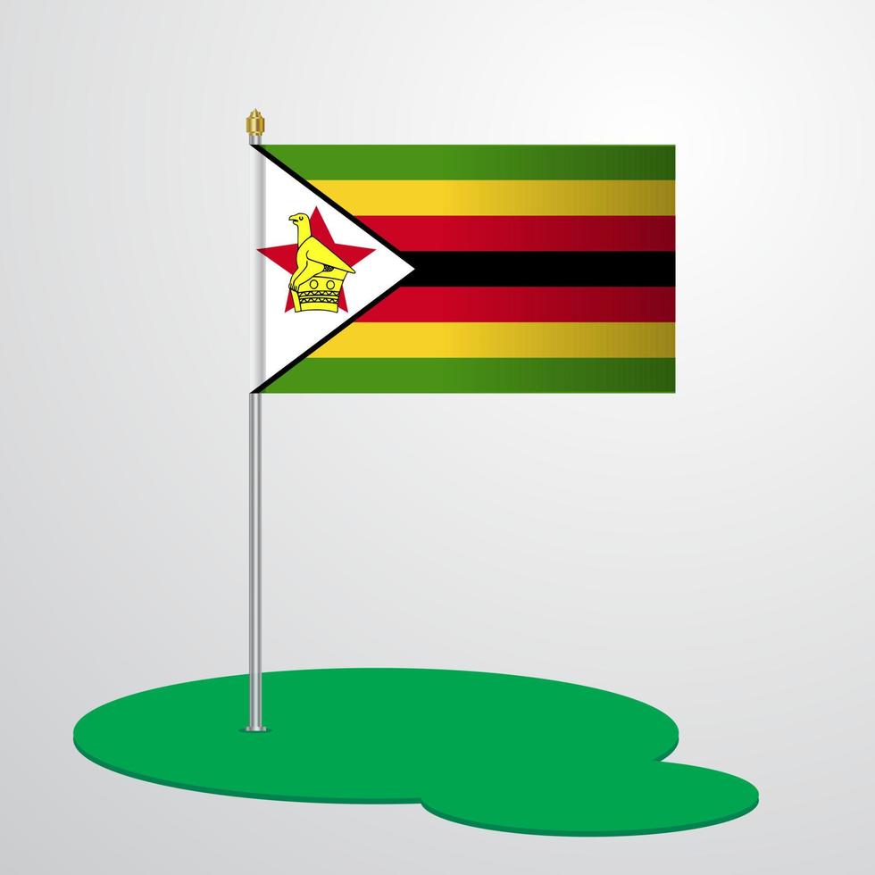 mât du drapeau du zimbabwe vecteur