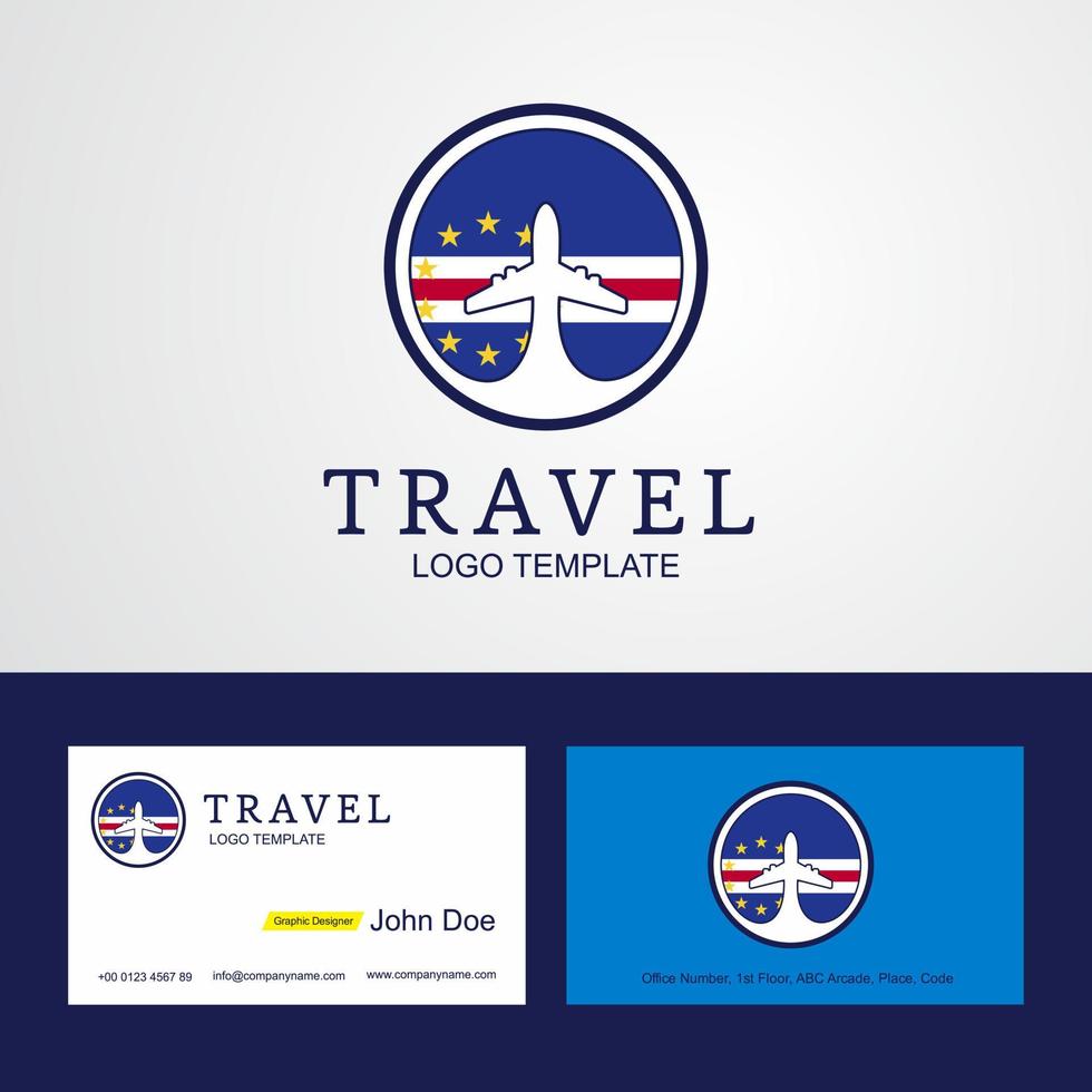 voyage cap vert logo de drapeau de cercle créatif et conception de carte de visite vecteur