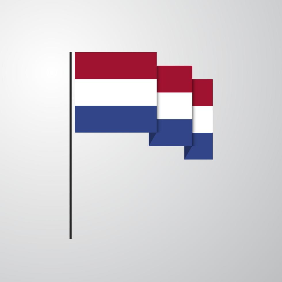 pays bas agitant le drapeau fond créatif vecteur