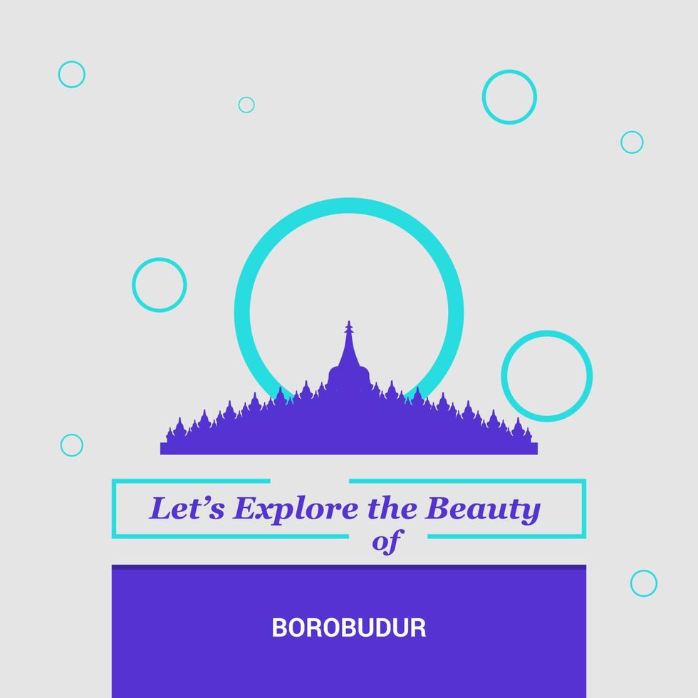 explorons la beauté des monuments nationaux borobudur jawa tengah indonésie vecteur