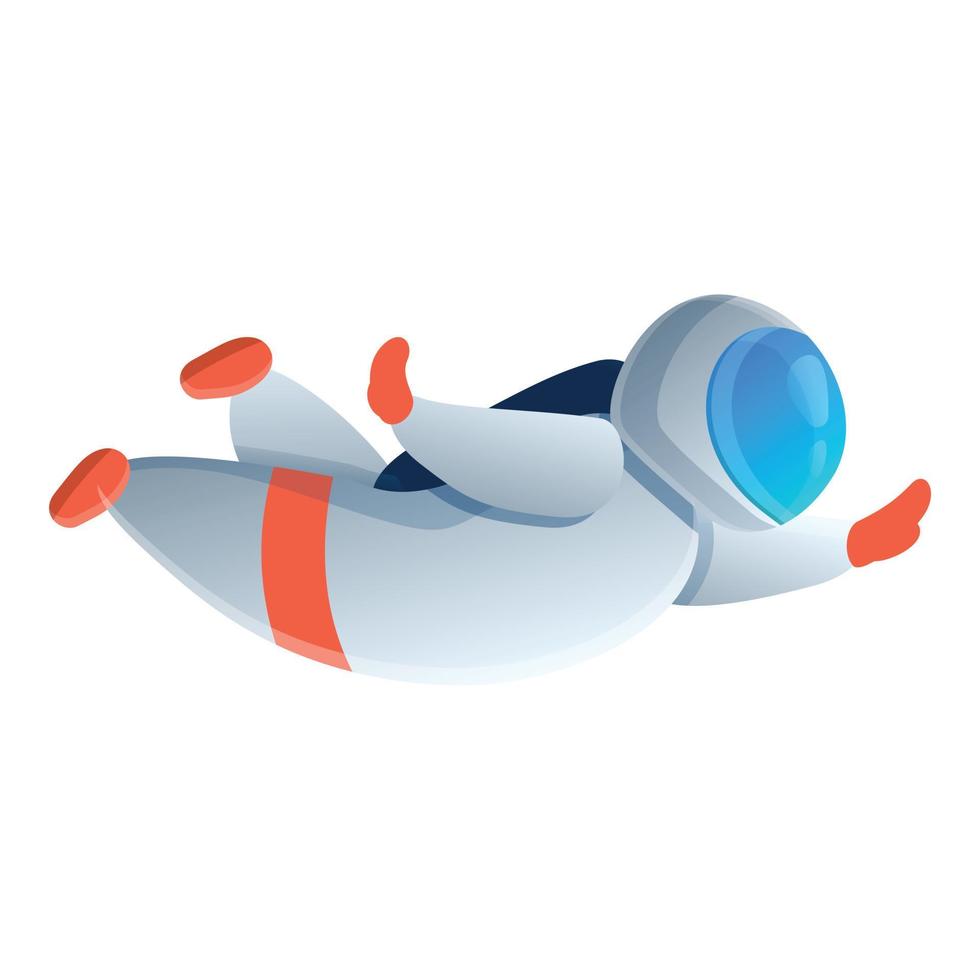 icône de l'astronaute volant, style cartoon vecteur