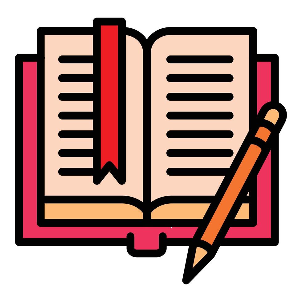 icône de livre scolaire ouvert, style de contour vecteur