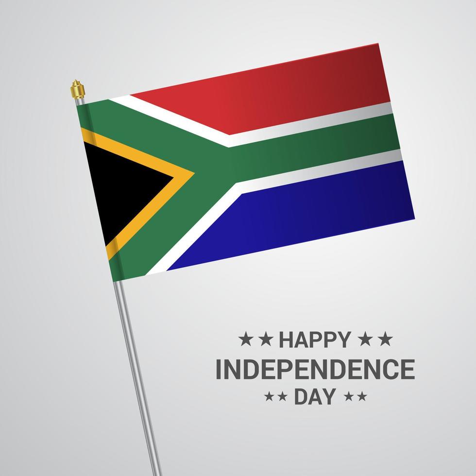 conception typographique de la fête de l'indépendance de l'afrique du sud avec vecteur de drapeau