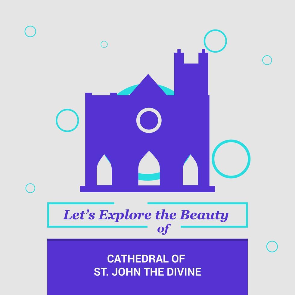 explorons la beauté de la cathédrale de st john the divine new york usa national landmarks vecteur