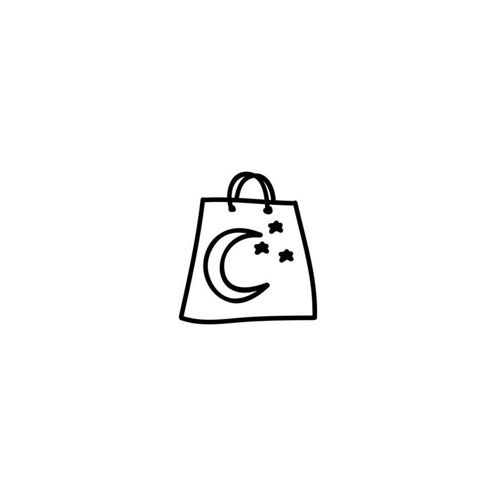 icône de vente de minuit dessinée à la main, simple icône de doodle vecteur
