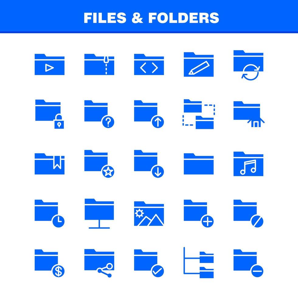 fichiers et dossiers pack d'icônes de glyphe solide pour les concepteurs et les développeurs icônes de fichiers de réseau de dossier de connexion modifier le vecteur d'écriture de crayon de dossier