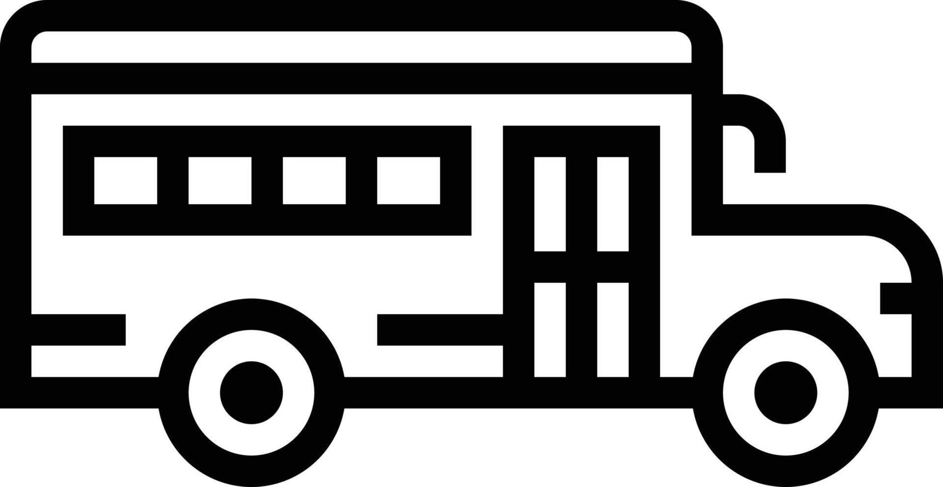 transport par autobus scolaire - icône de contour vecteur