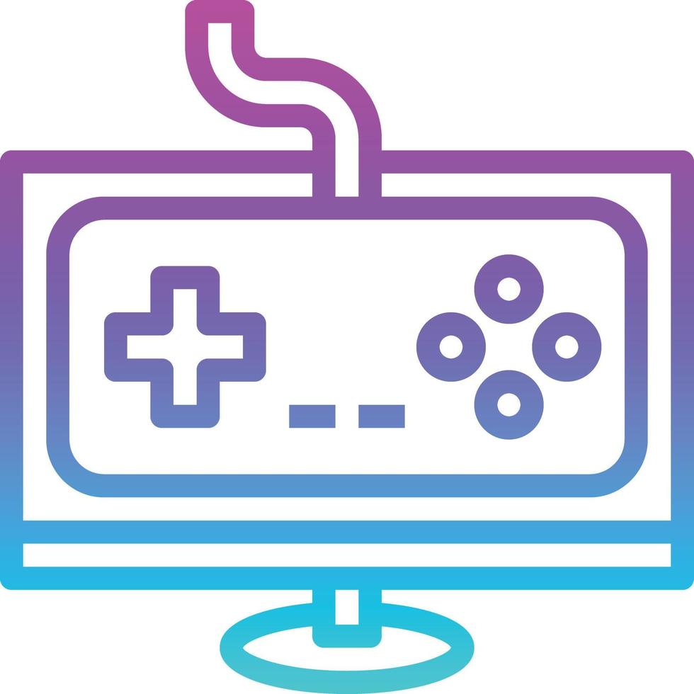 jeu d'ordinateur jeux en ligne jouer multimédia - icône dégradé vecteur