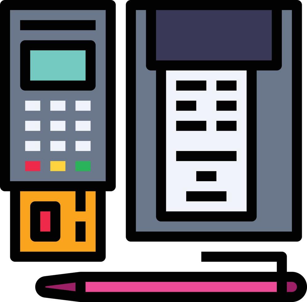 paiement par lecteur de carte de crédit - icône de contour rempli vecteur