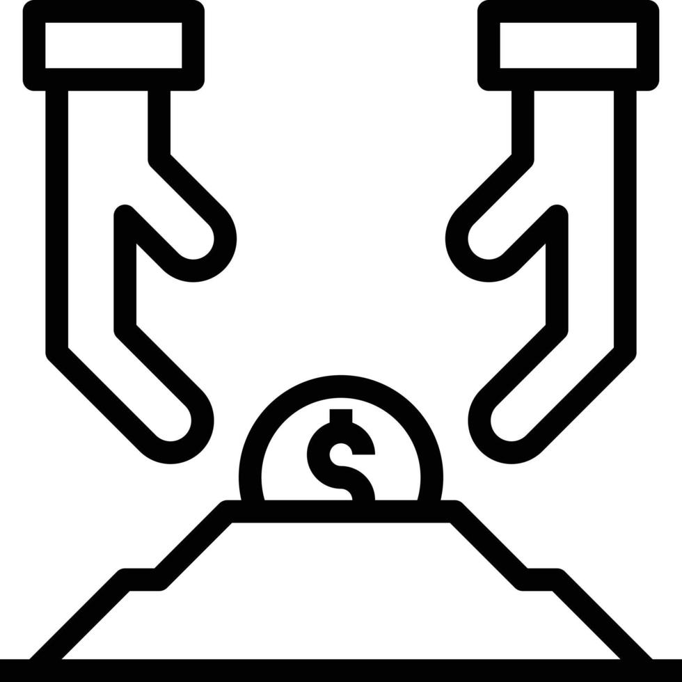 Bury investissement prendre de l'argent - icône de contour vecteur