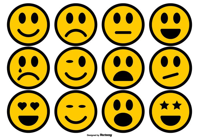 Simple Smiley Icons Collection vecteur