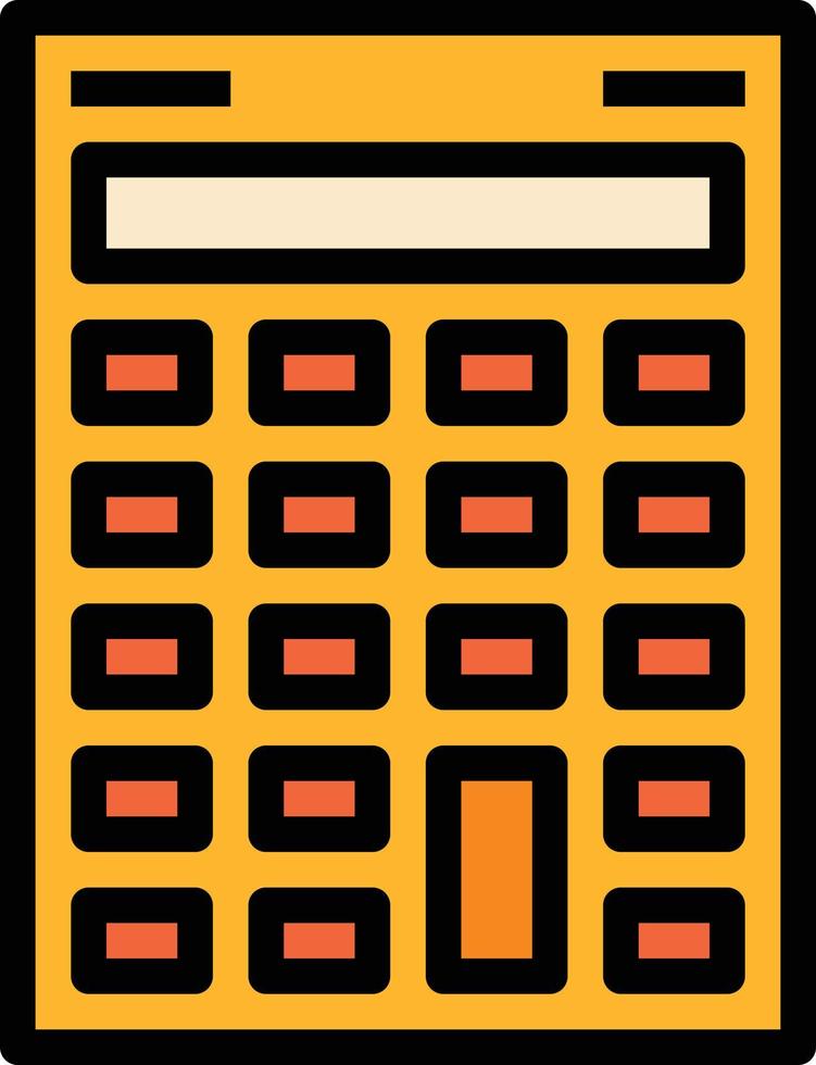 outil de papeterie calculatrice - icône de contour rempli vecteur