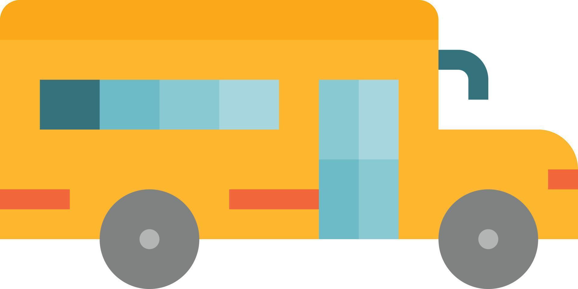 transport par autobus scolaire - icône plate vecteur