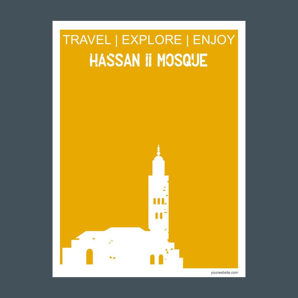 mosquée hassan li israël jaffa monument historique brochure style plat et vecteur de typographie