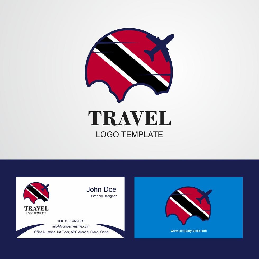 conception du logo et de la carte de visite du drapeau de trinité-et-tobago vecteur