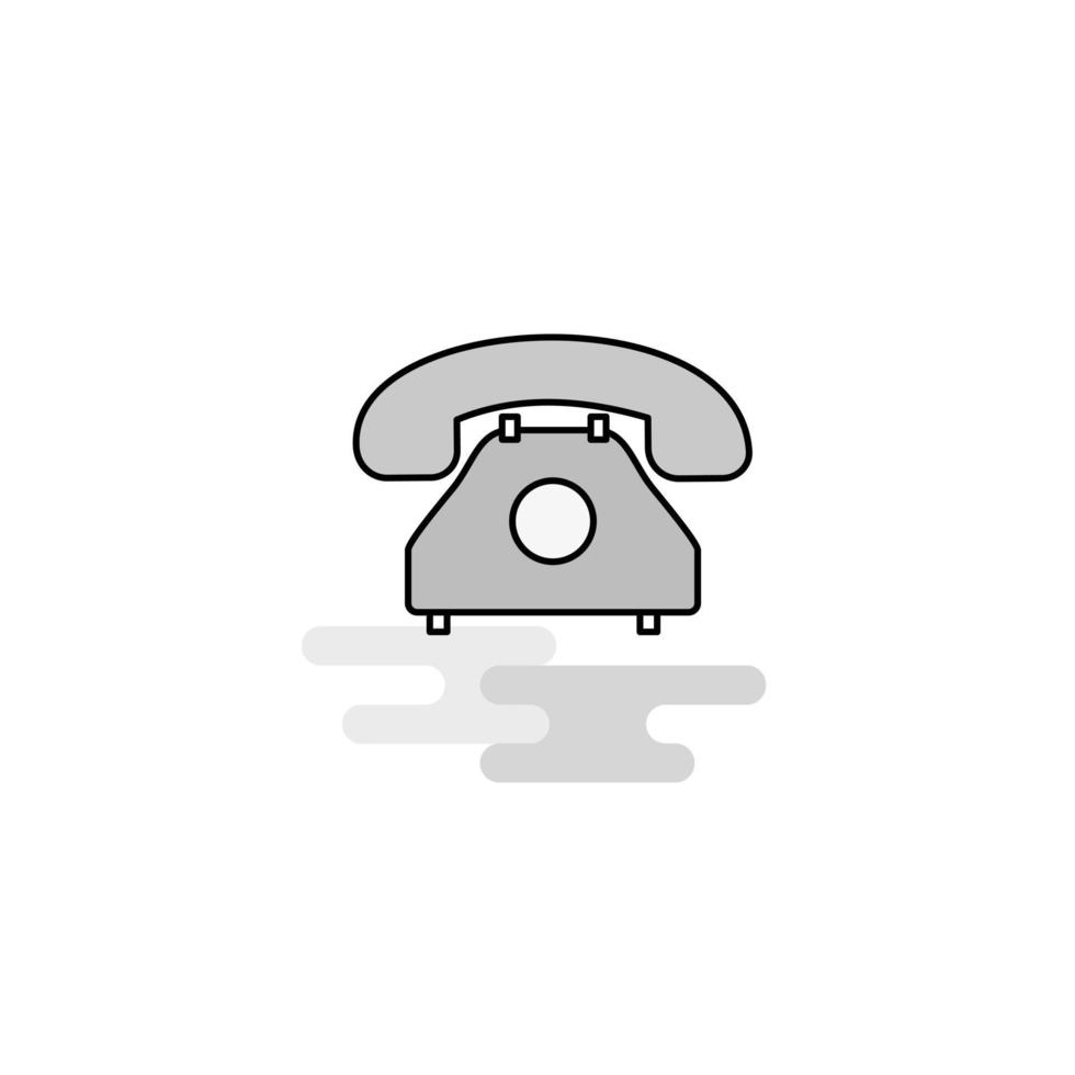 téléphone web icône ligne plate remplie icône grise vecteur