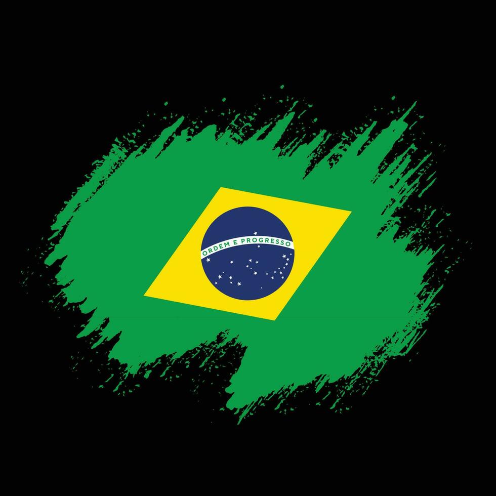 vecteur de drapeau brésilien effet pinceau coloré