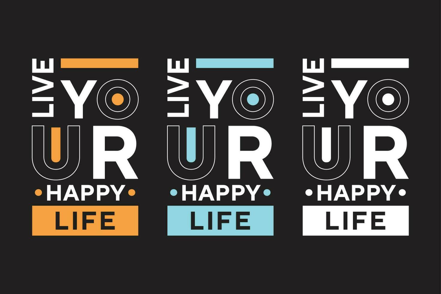 vivez votre vie heureuse meilleure conception de t-shirt de typographie à effet de texte vecteur