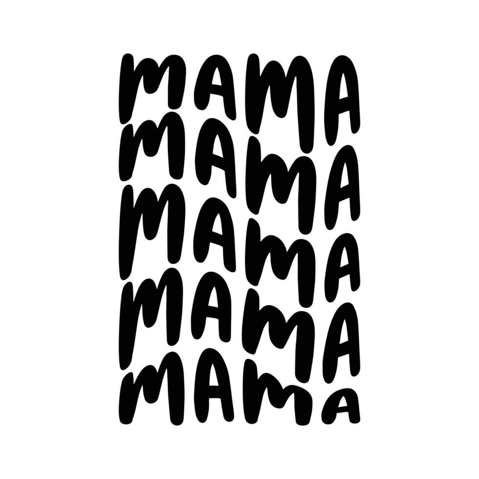 maman professionnelle nouvelle conception de tshirt de typographie de couleur noire ondulée simple pour l'impression vecteur