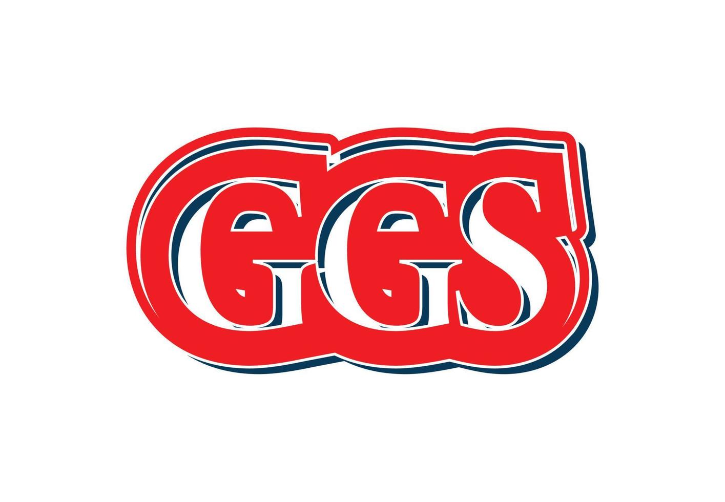 modèle de conception de logo et d'autocollant de lettre ggs vecteur
