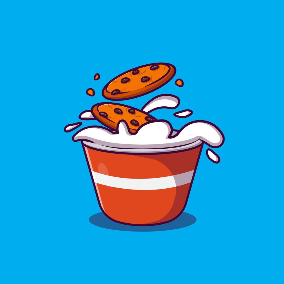 illustration vectorielle de biscuits. biscuits et illustration de lait. biscuits et vecteur de dessin animé de lait