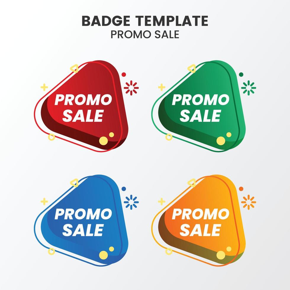 collection de modèles de badges de vente à plat vecteur