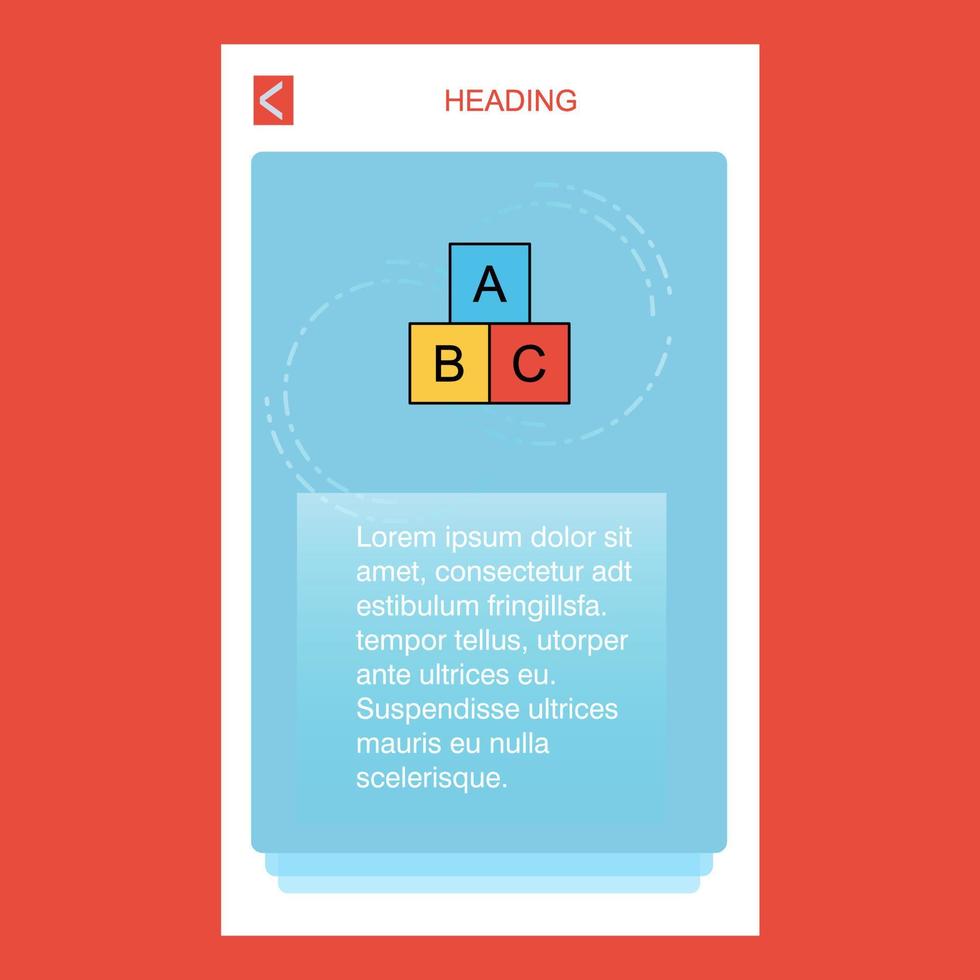 alphabets bloque la conception de bannière verticale mobile vecteur de conception
