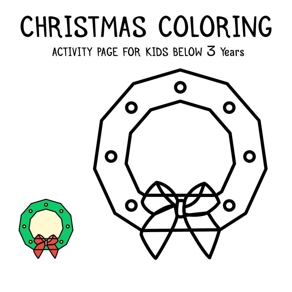 Livre d'activités de coloriage de Noël pour les enfants de moins de 3 ans vecteur