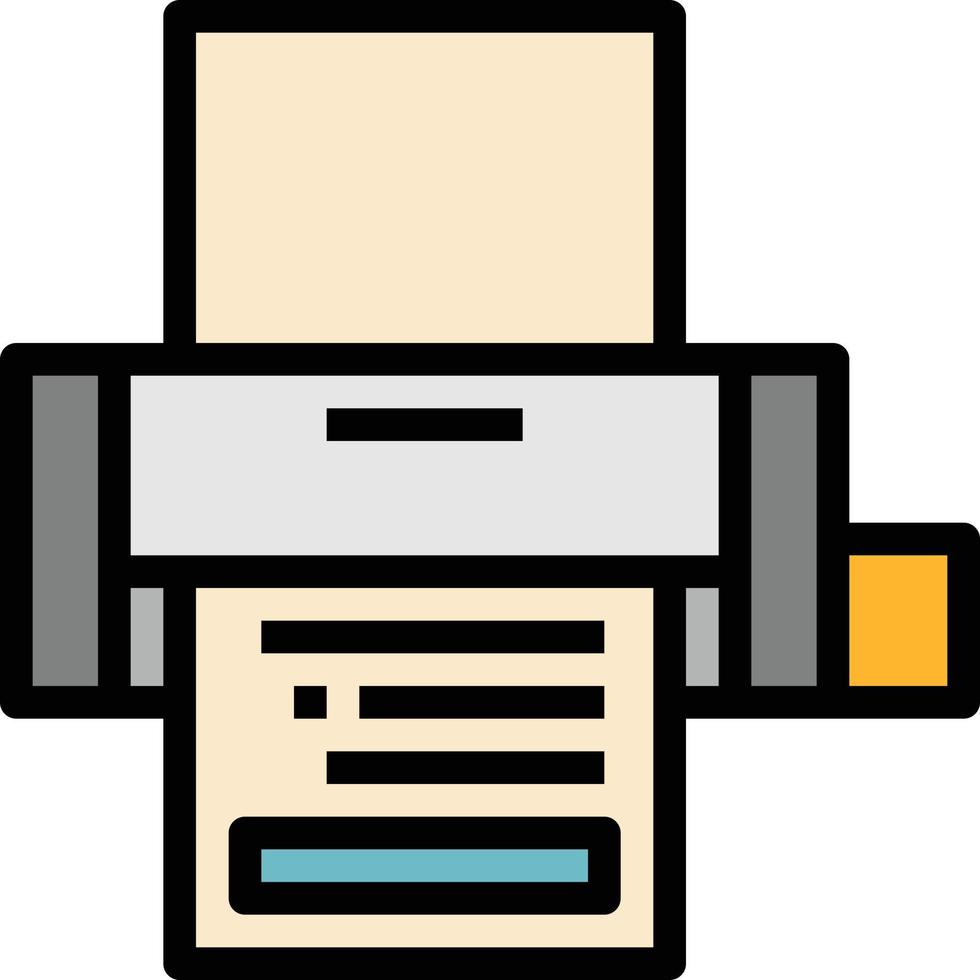outil de papeterie d'impression d'imprimante - icône de contour rempli vecteur