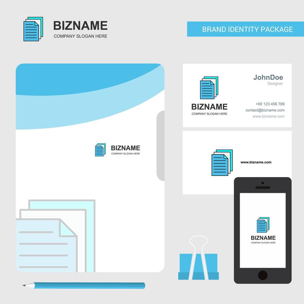 document entreprise logo fichier couverture carte de visite et application mobile conception illustration vectorielle vecteur
