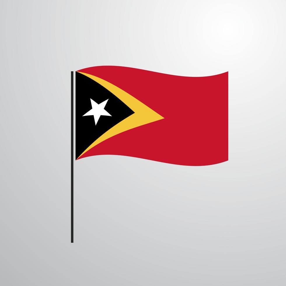 agitant le drapeau du timor oriental vecteur