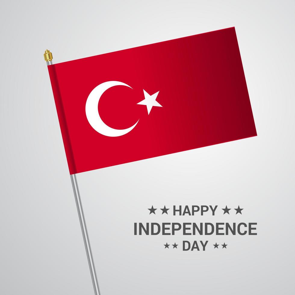 conception typographique de la fête de l'indépendance de la turquie avec vecteur de drapeau