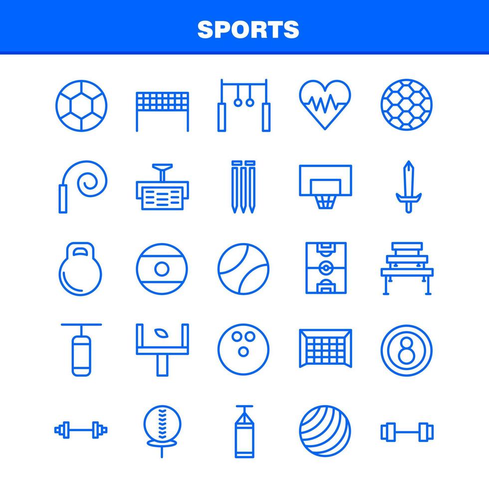 pack d'icônes de ligne de sport pour les concepteurs et les développeurs vecteur