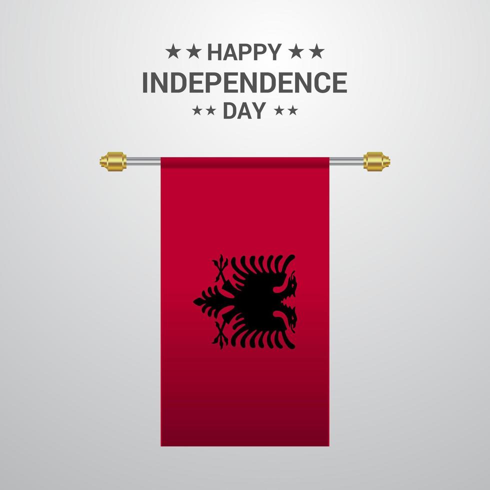 fond de drapeau suspendu fête de l'indépendance de l'albanie vecteur