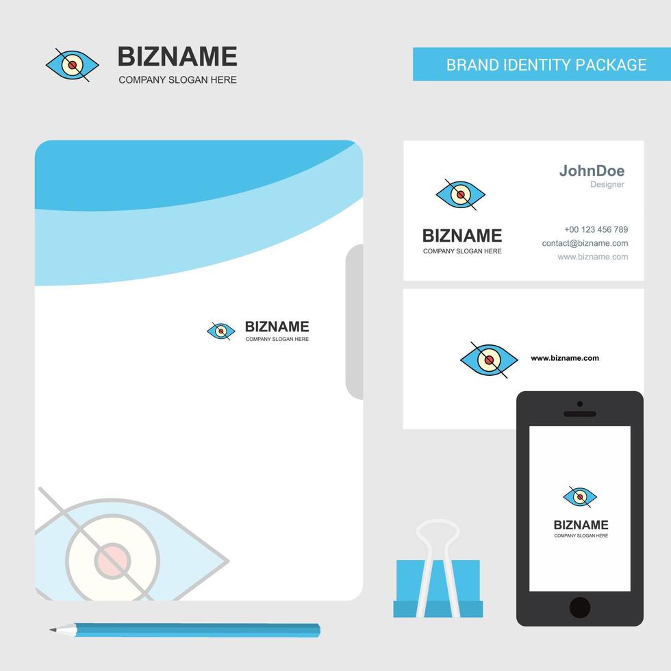 couverture de fichier de logo d'entreprise oeil carte de visite et illustration vectorielle de conception d'application mobile vecteur