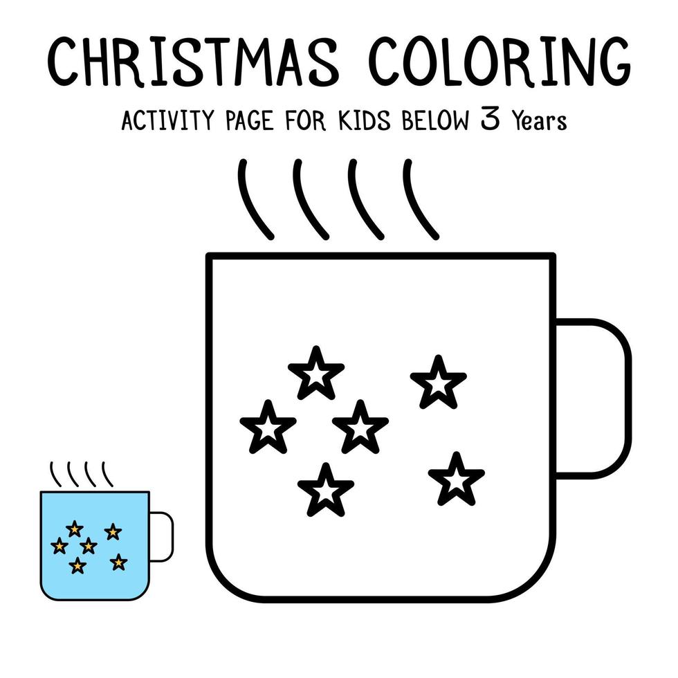 Livre d'activités de coloriage de Noël pour les enfants de moins de 3 ans vecteur