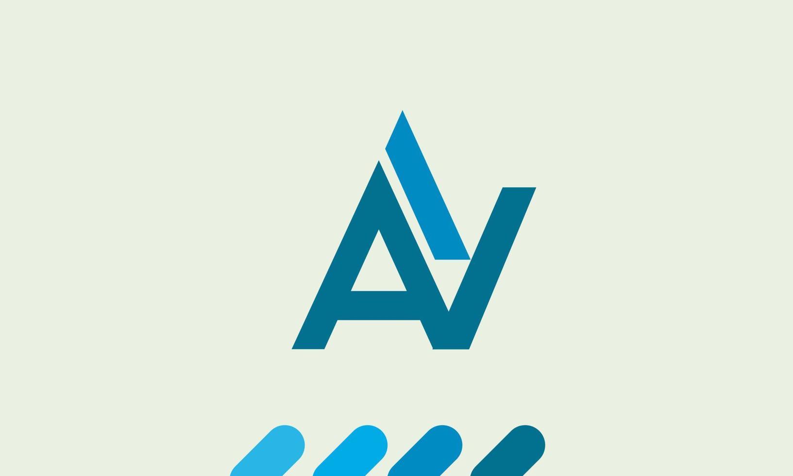 alphabet lettres initiales monogramme logo va, av, v et a vecteur