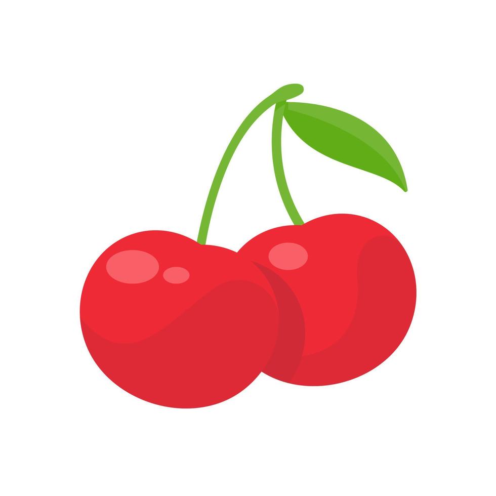 les cerises rouge vif brillantes de vecteur les baies d'agrumes fournissent des vitamines saines.