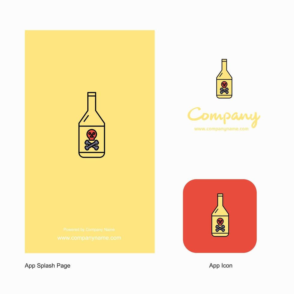 icône de l'application du logo de la société de la bouteille de boisson et conception de la page de démarrage éléments de conception de l'application d'entreprise créative vecteur