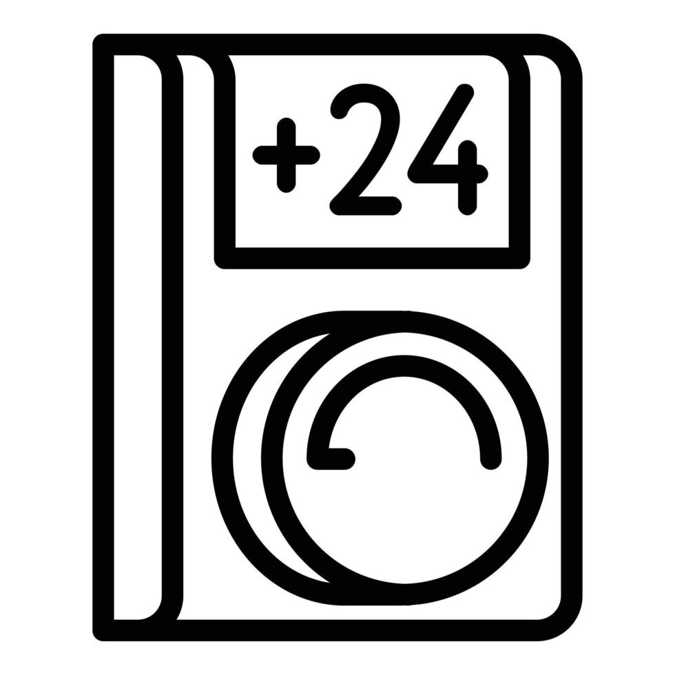 icône de télécommande de climatiseur, style de contour vecteur