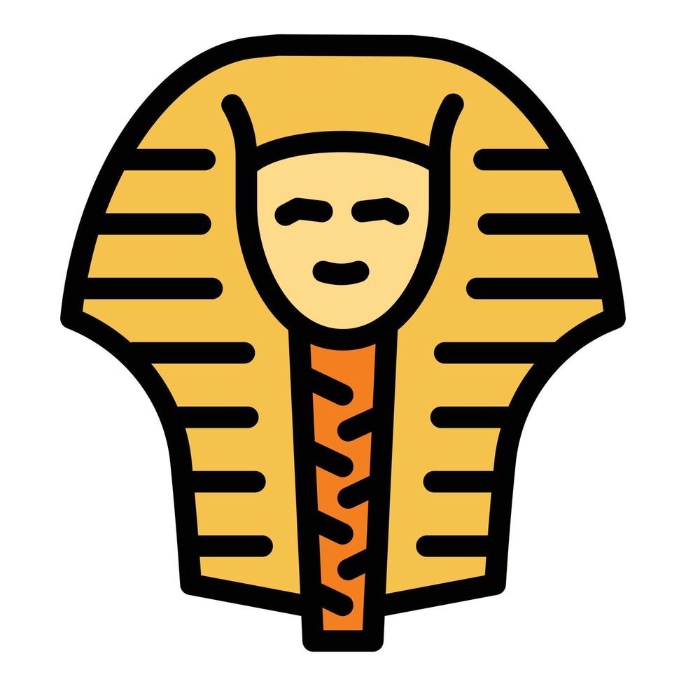 icône de pharaon égyptien, style de contour vecteur