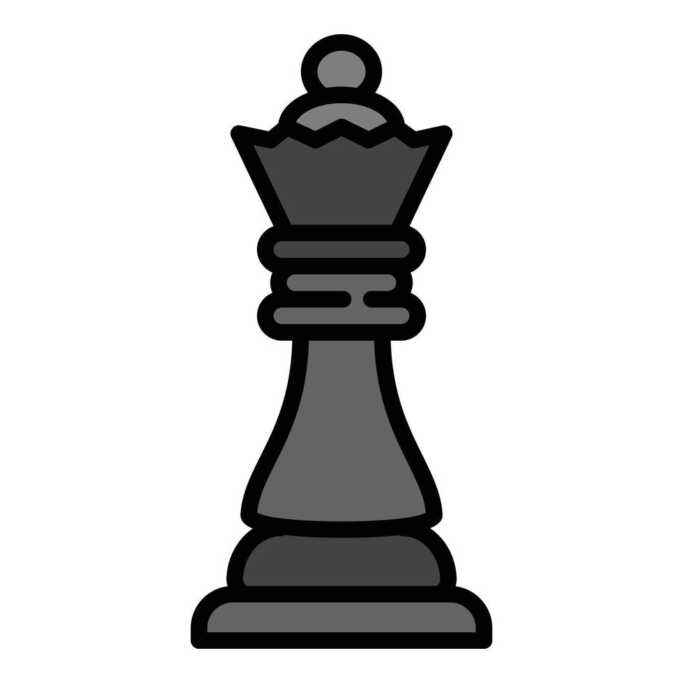 icône de reine d'échecs, style de contour vecteur