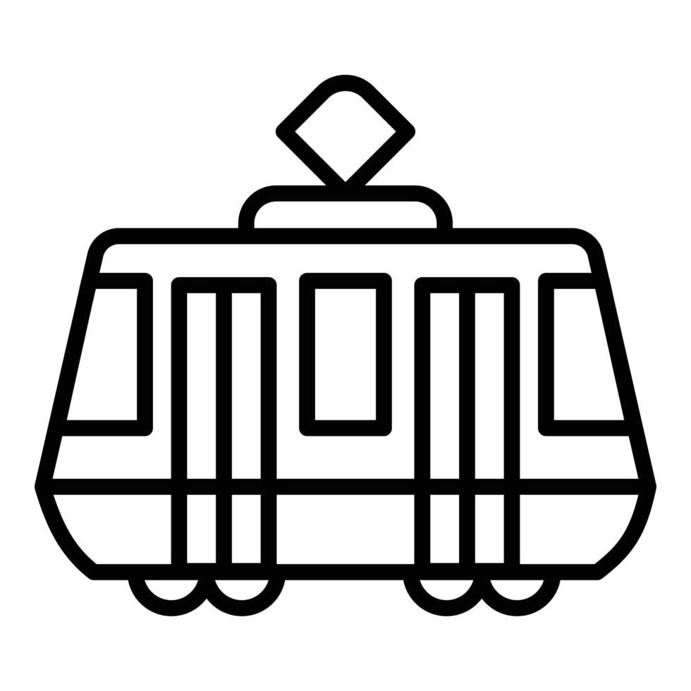 icône de voiture de tramway, style de contour vecteur