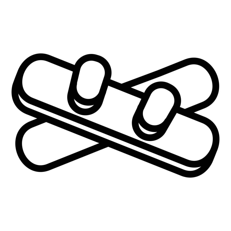 icône de snowboard, style de contour vecteur