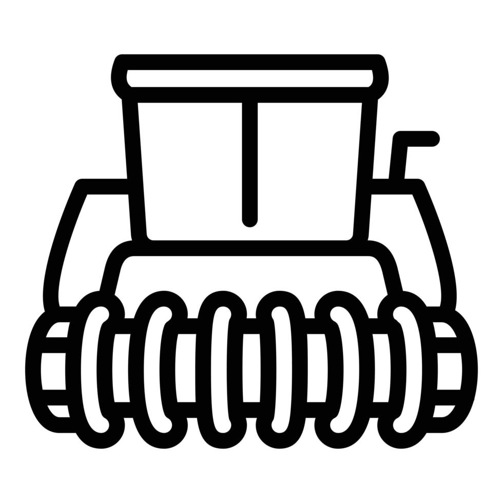 icône de moissonneuse-batteuse agricole, style de contour vecteur