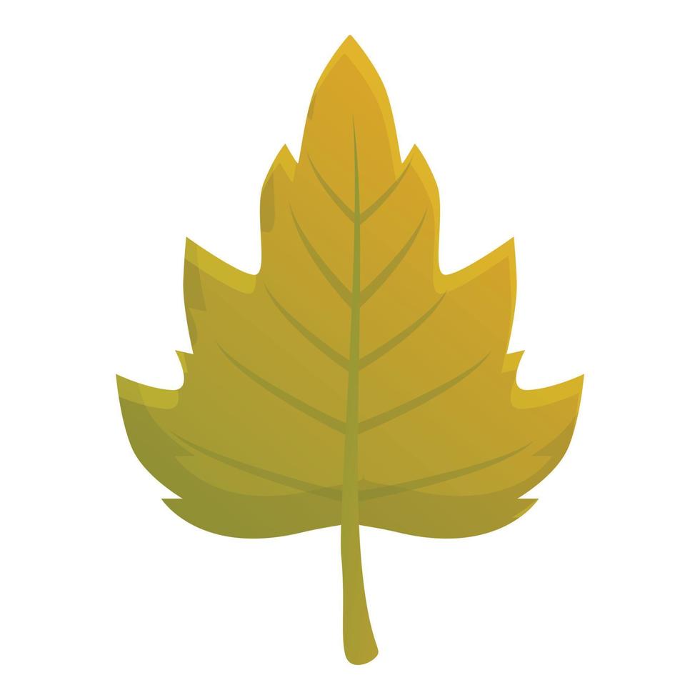 icône de feuille verte automne viburnum, style cartoon vecteur