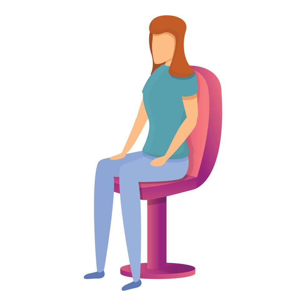 esthéticienne en icône de fauteuil, style cartoon vecteur